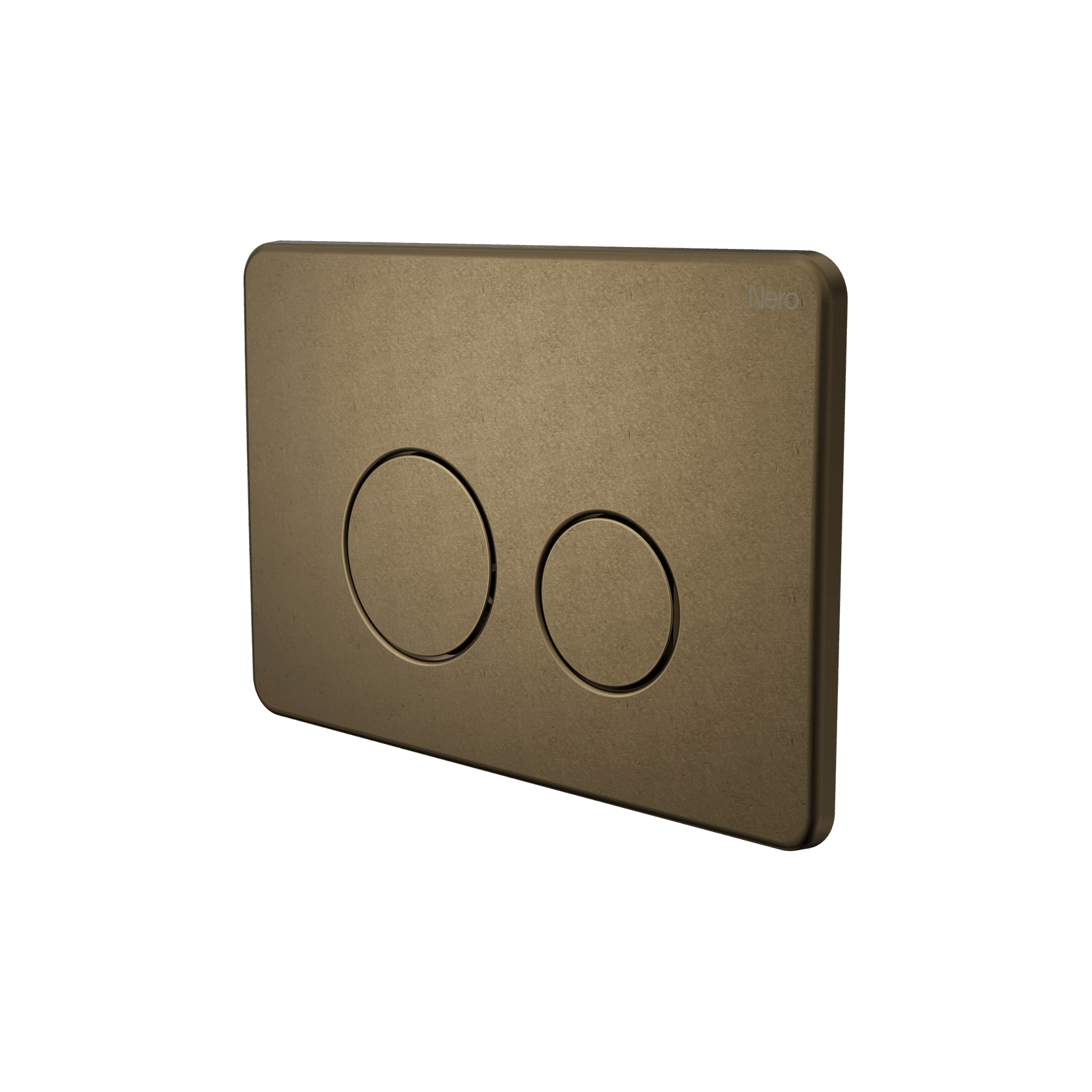 In Wall Toilet Push Plate Tumbled Antique Brass gallery detail image