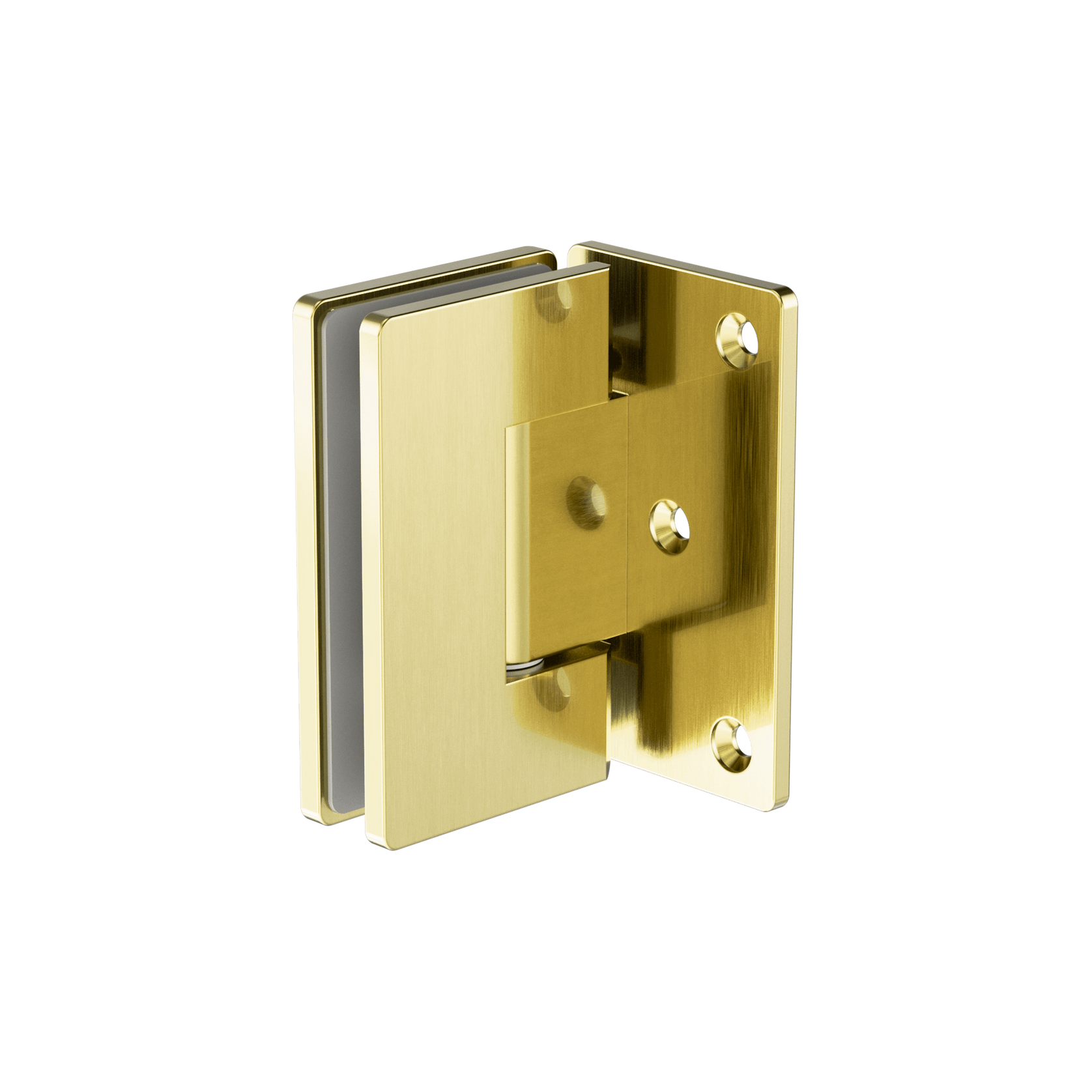 90 Degree Glass To Wall Shower Hinge 10mm Glass Brushed Gold gallery detail image
