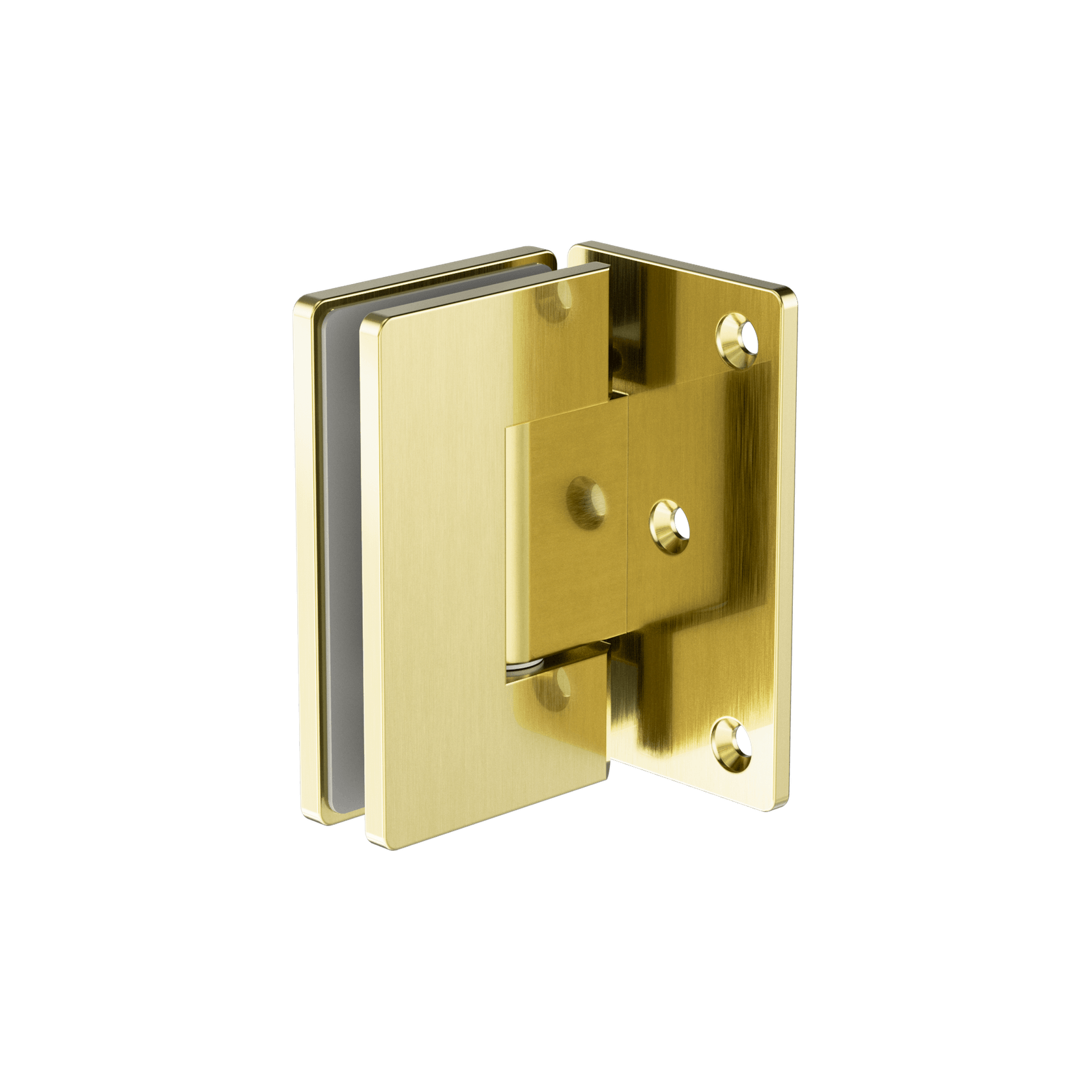 90 Degree Glass To Wall Shower Hinge 10mm Glass Brushed Gold gallery detail image