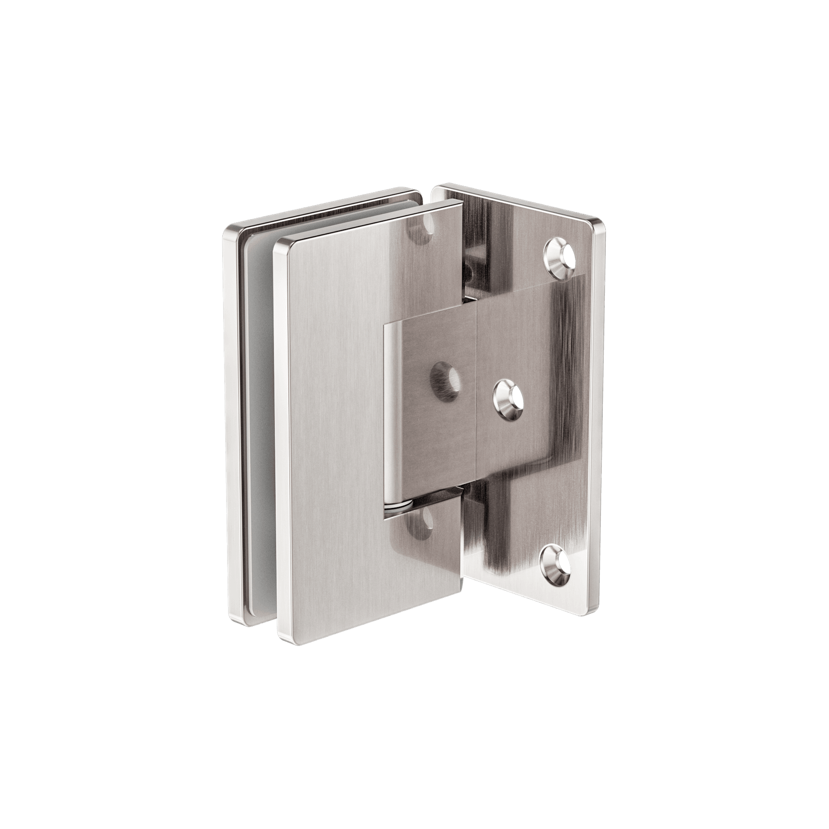 90 Degree Glass To Wall Shower Hinge 10mm Glass Brushed Nickel gallery detail image