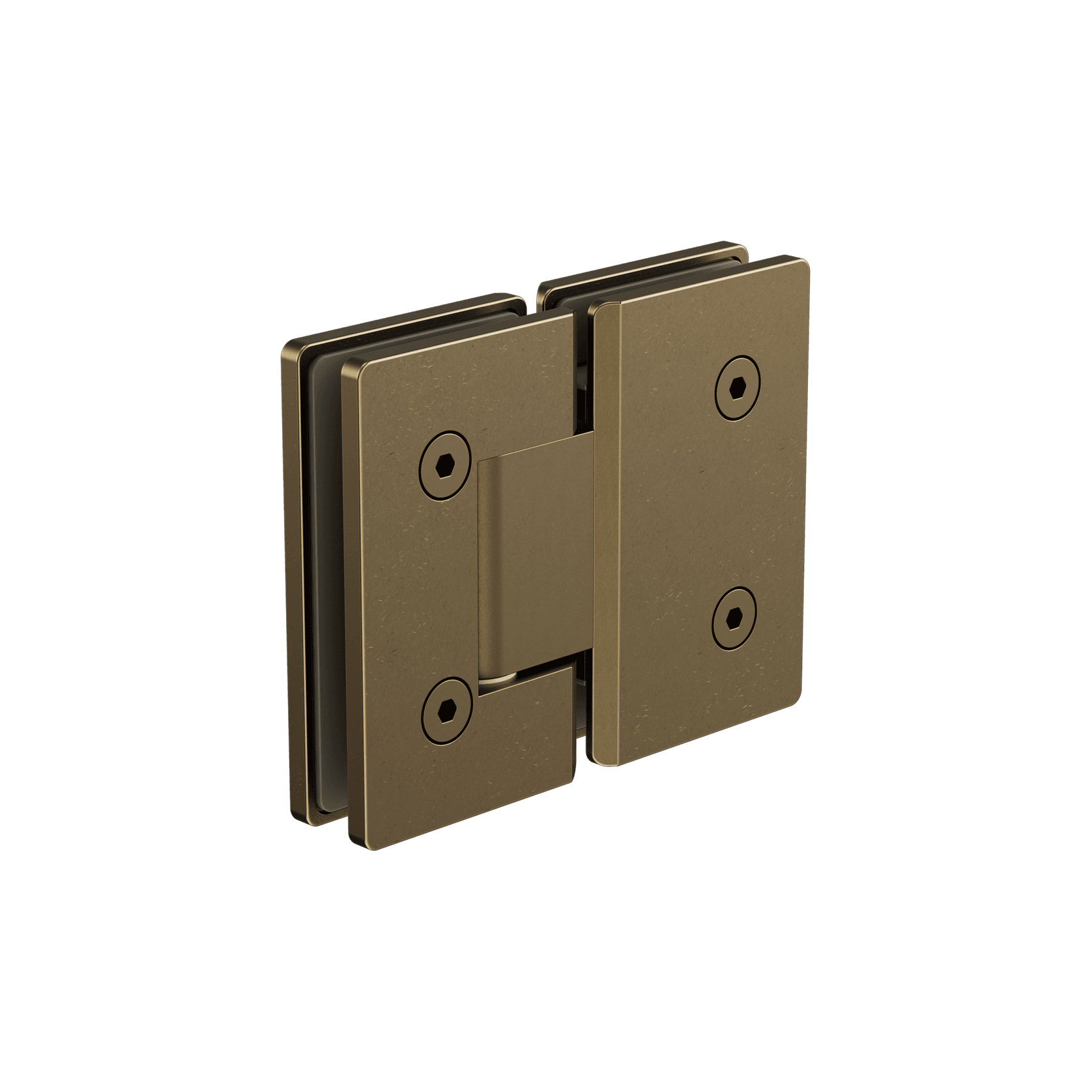 180 Degree Glass To Glass Shower Hinge 10mm Glass Tumbled Antique Brass gallery detail image
