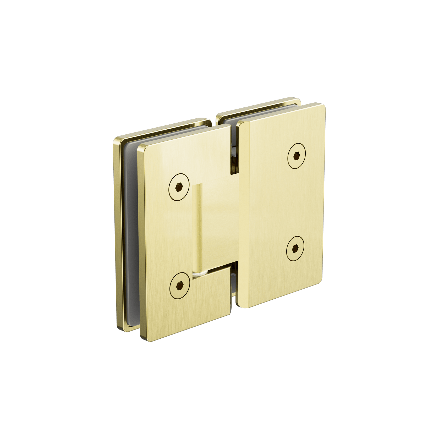 180 Degree Glass To Glass Shower Hinge 10mm Glass Brushed Gold gallery detail image