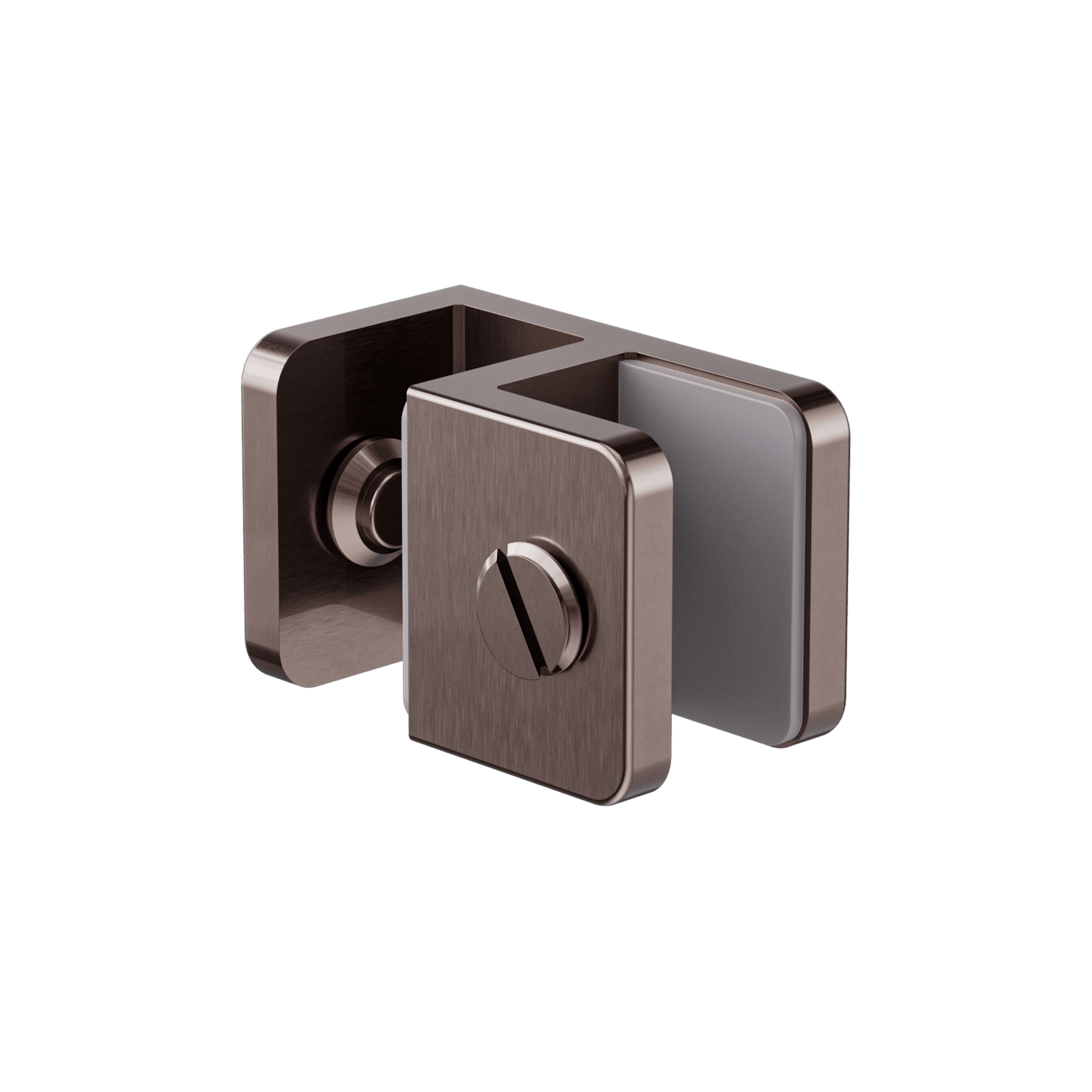 Over-Panel Glass To Glass Fitting 10mm Glass Brushed Bronze gallery detail image