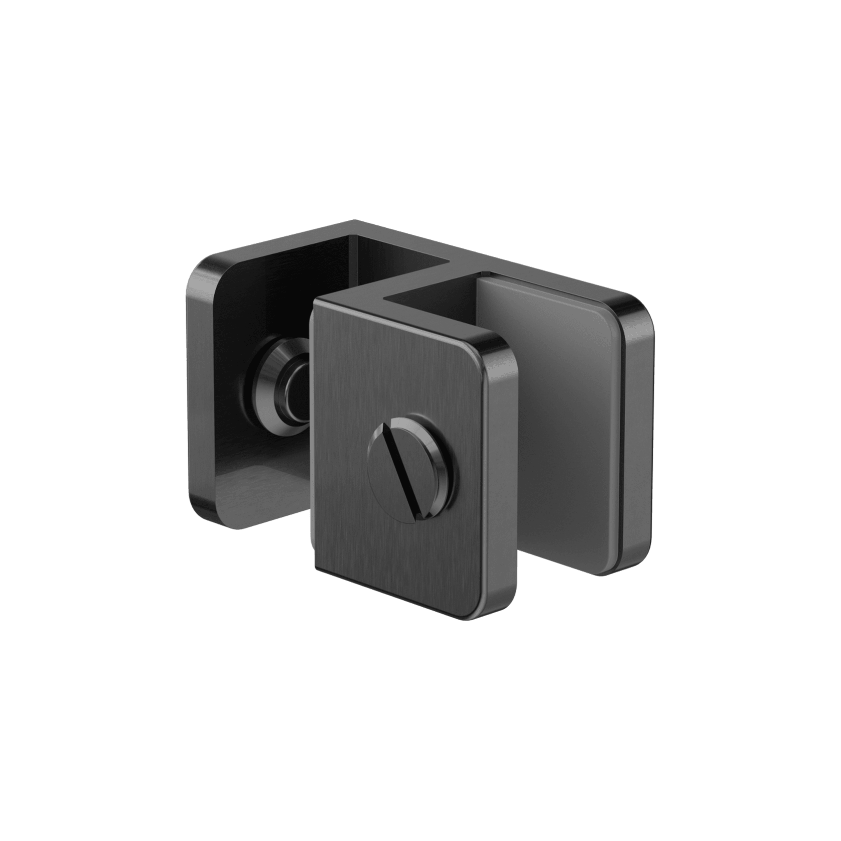 Over-Panel Glass To Glass Fitting 10mm Glass Gun Metal gallery detail image
