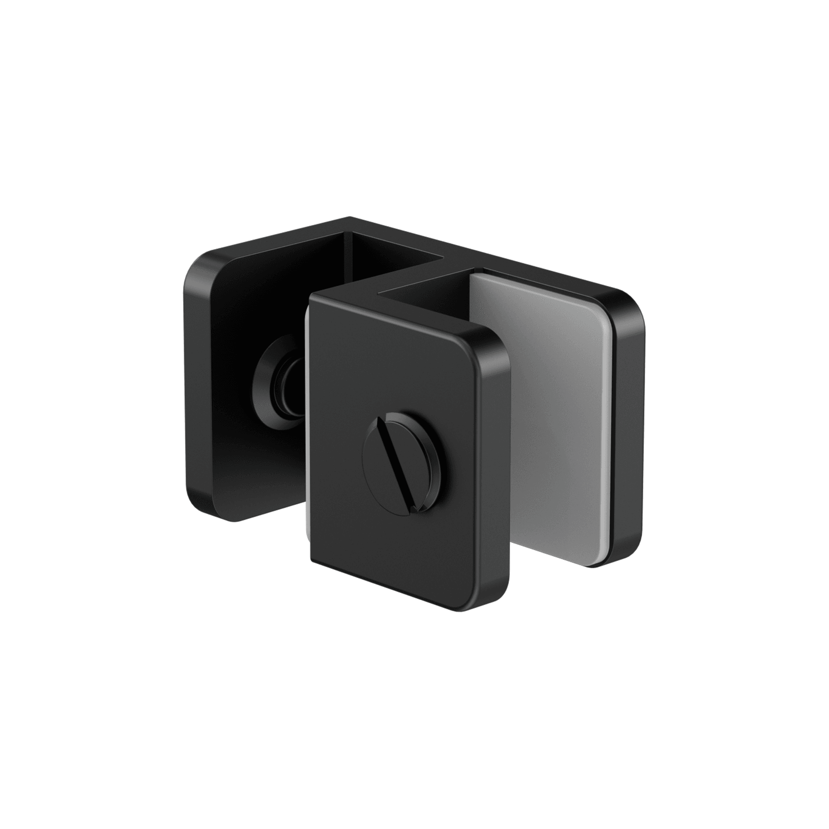 Over-Panel Glass To Glass Fitting 10mm Glass Matte Black gallery detail image