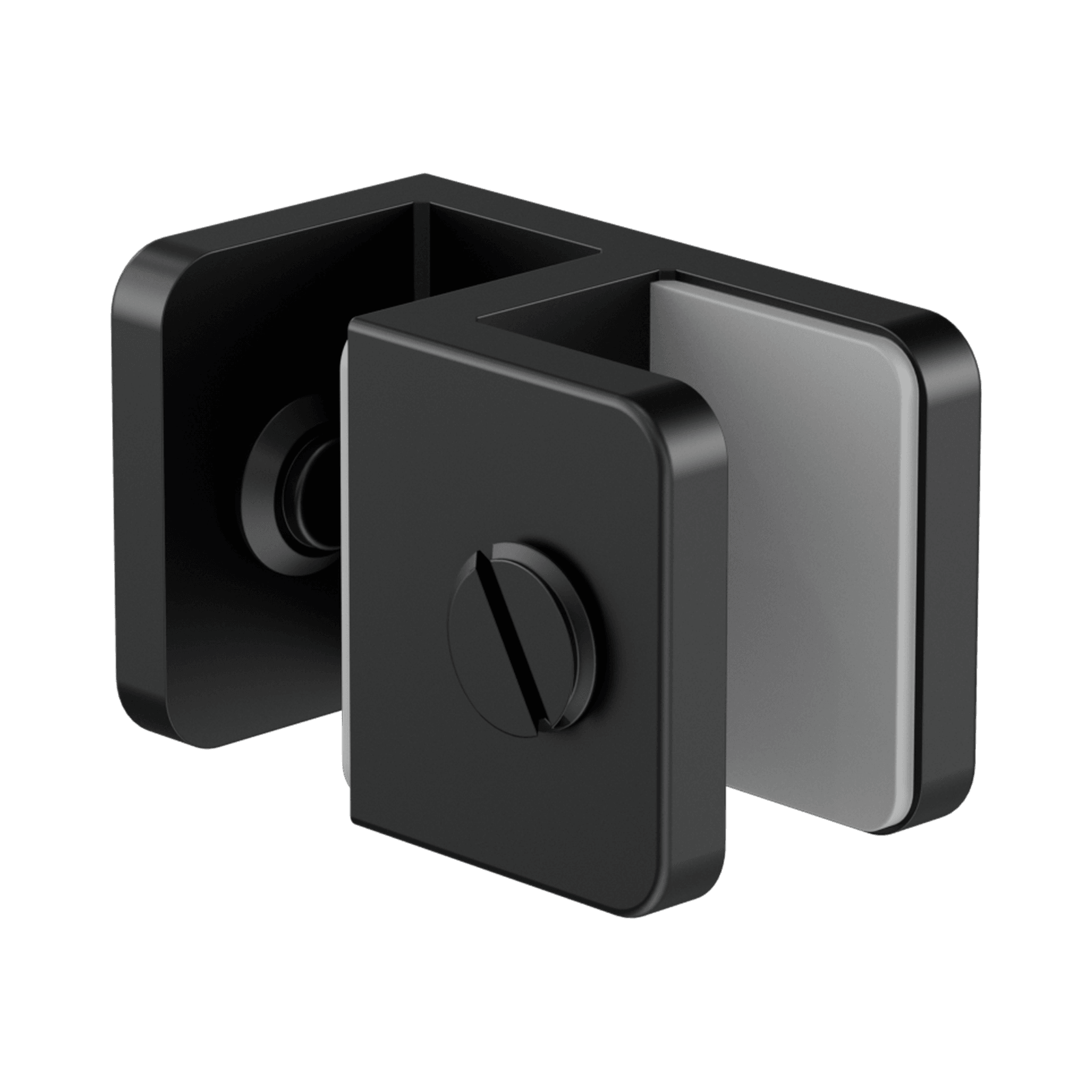 Over-Panel Glass To Glass Fitting 10mm Glass Matte Black gallery detail image