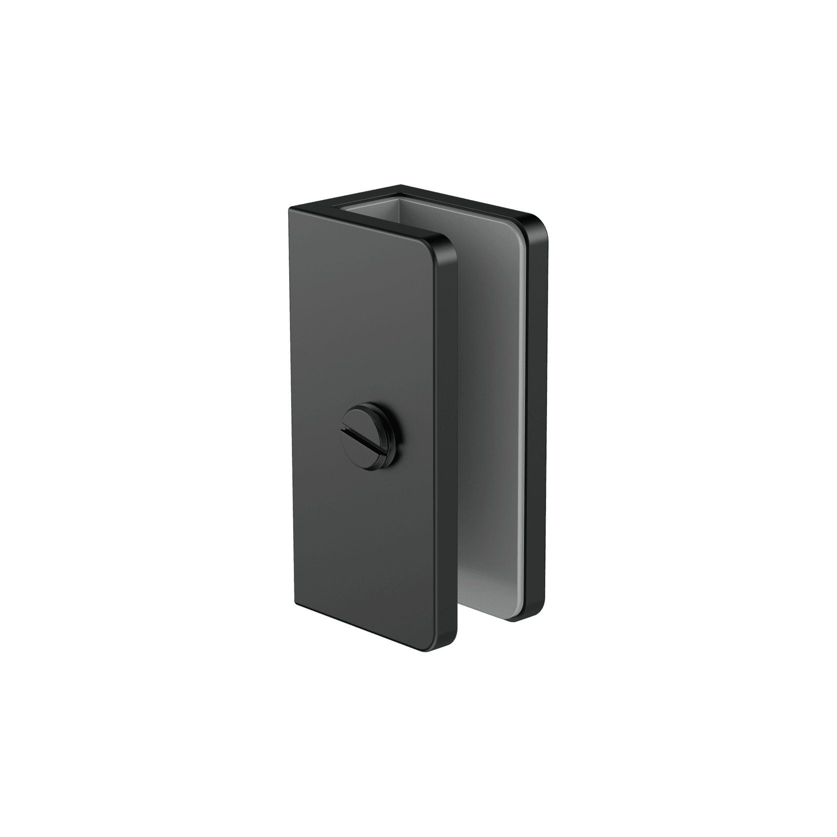 Shower U Bracket 10mm Glass Matte Black gallery detail image