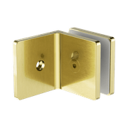 90 Degree Glass To Wall Bracket 10mm Glass Brushed Gold gallery detail image