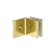 90 Degree Glass To Wall Bracket 10mm Glass Brushed Gold gallery detail image