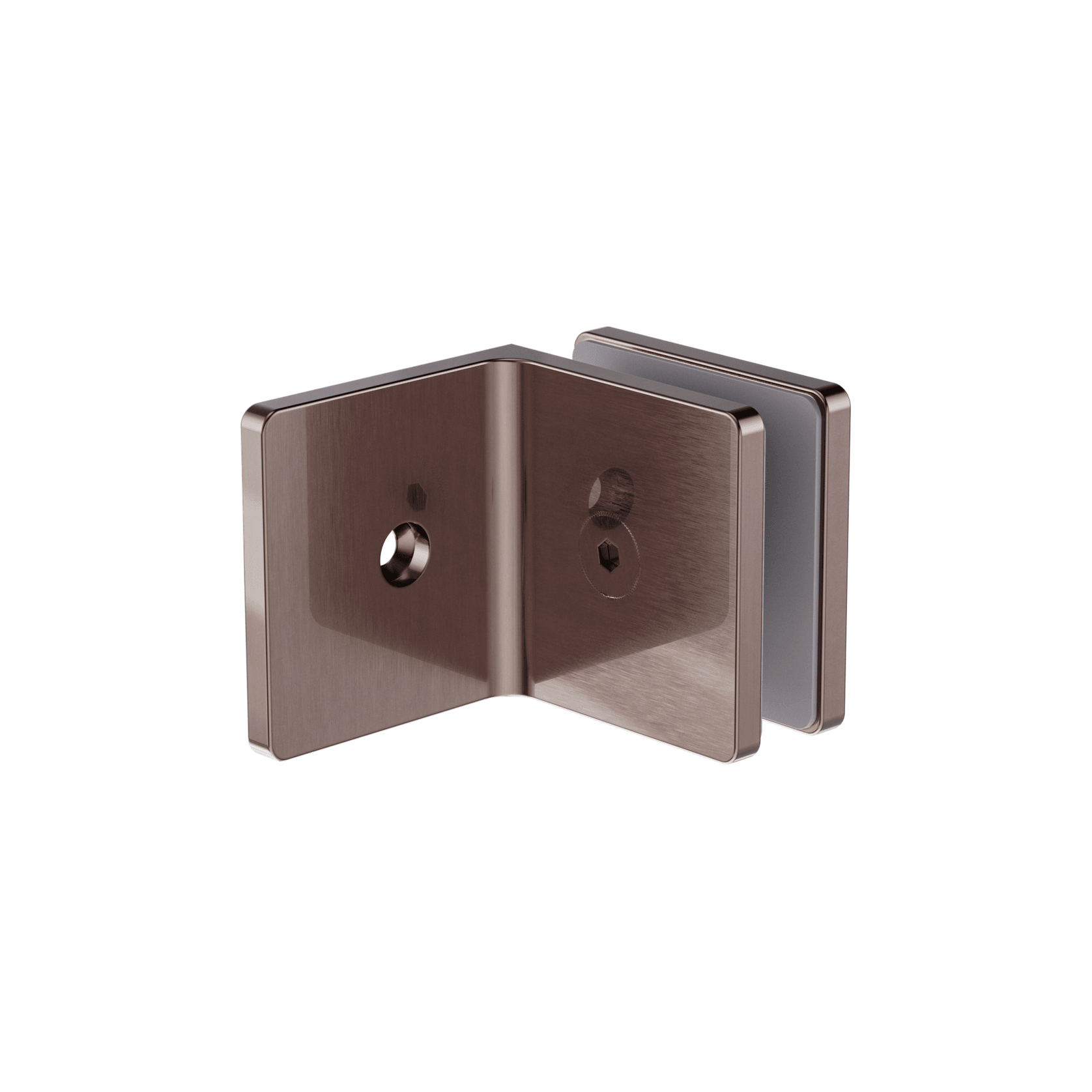 90 Degree Glass To Wall Bracket 10mm Glass Brushed Bronze gallery detail image
