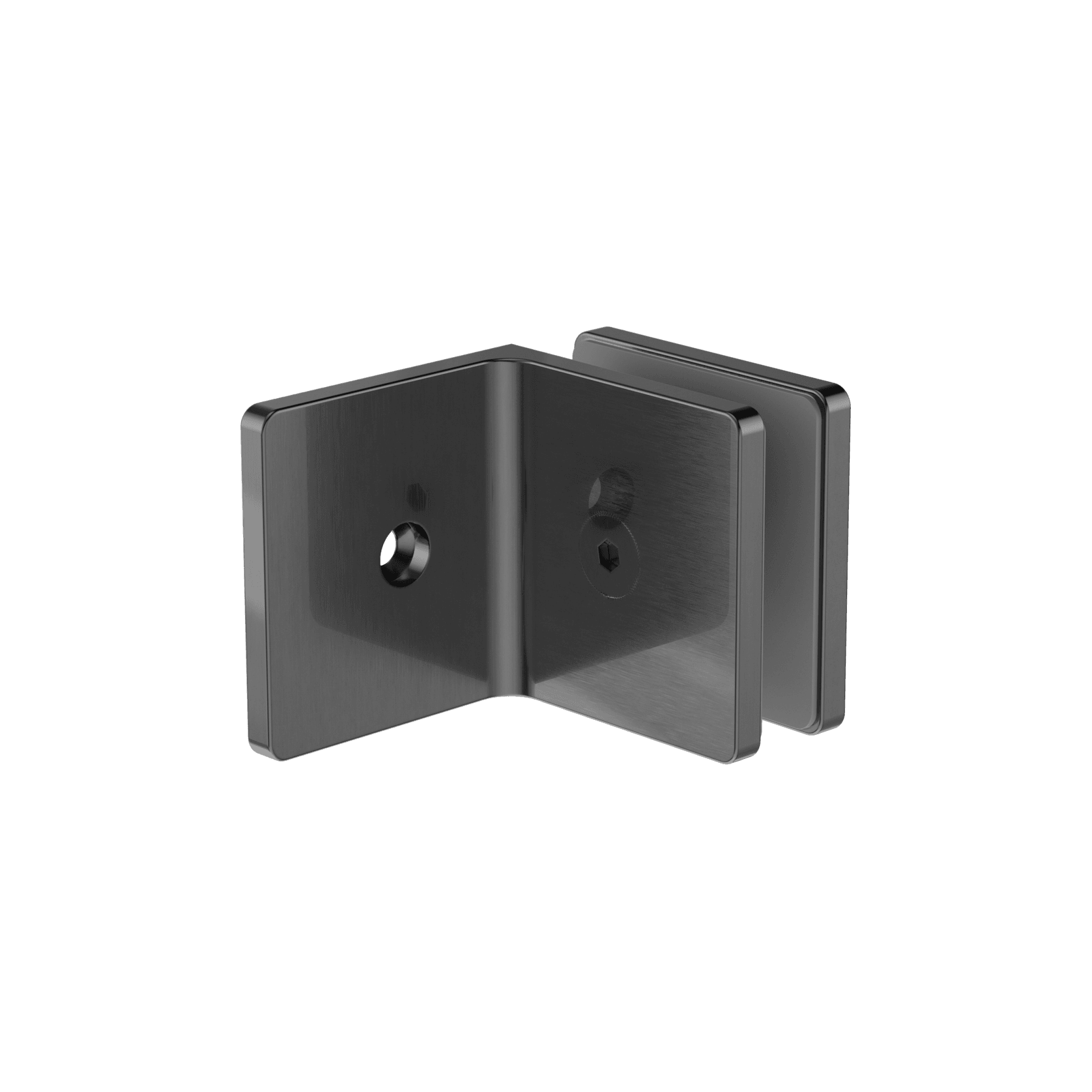 90 Degree Glass To Wall Bracket 10mm Glass Gun Metal gallery detail image