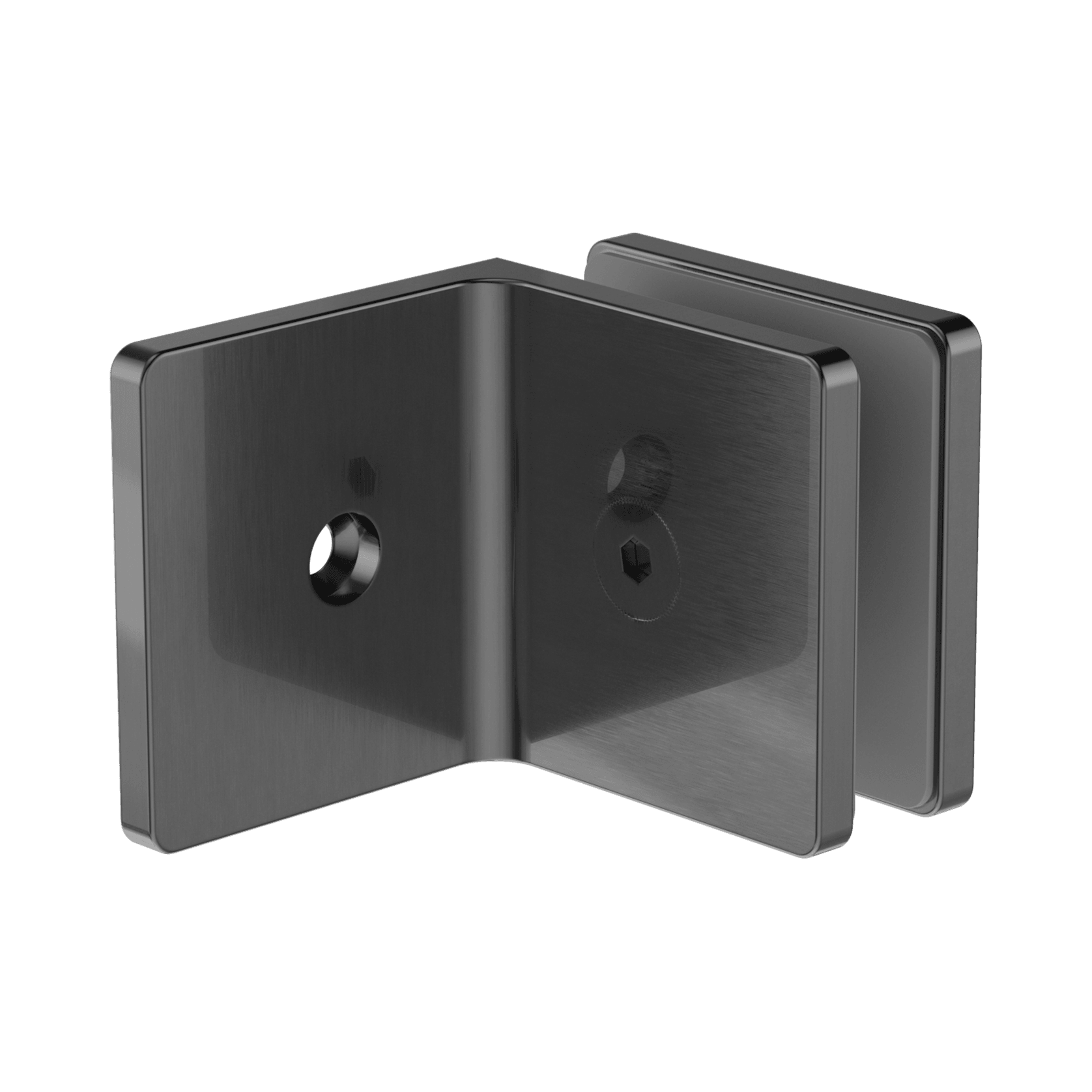 90 Degree Glass To Wall Bracket 10mm Glass Gun Metal gallery detail image