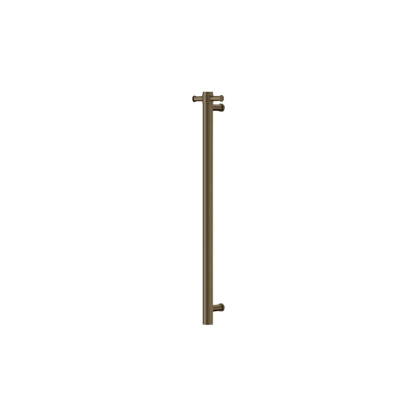 Mecca 12V Single Vertical Heated Towel Rail Tumbled Antique Brass gallery detail image