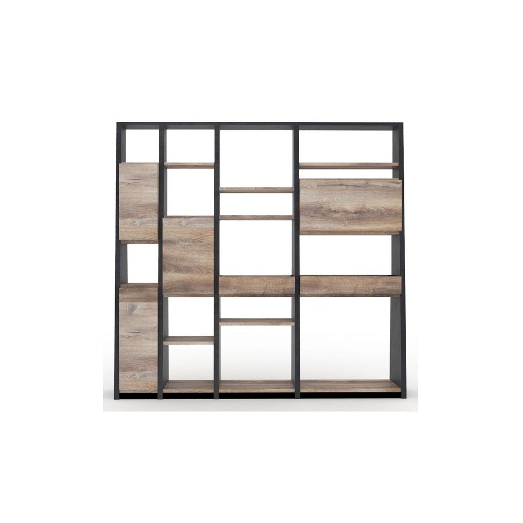 BARON Display Unit 230cm - Warm Oak & Black gallery detail image
