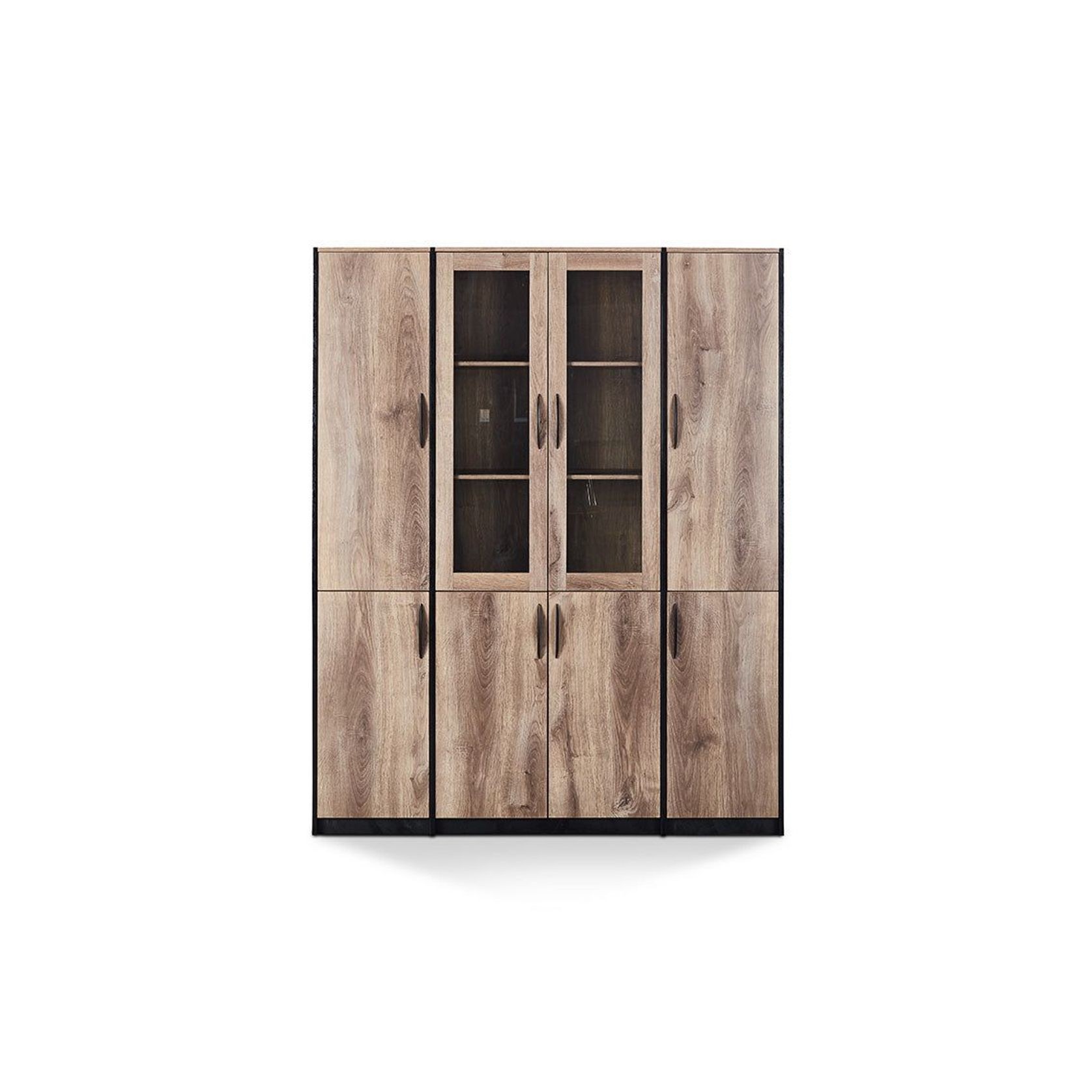 REGGIE Display Unit 160cm - Warm Oak & Black gallery detail image