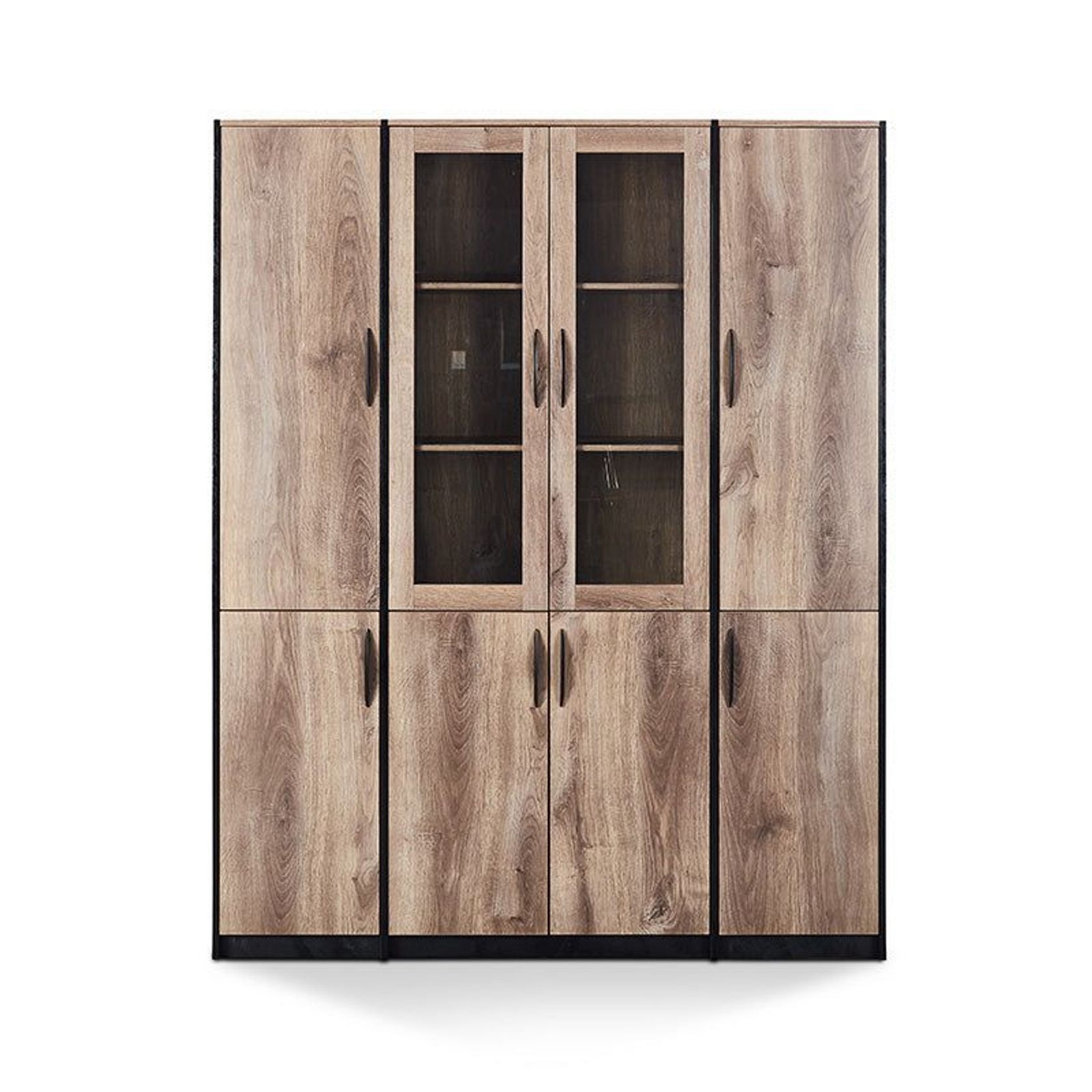 REGGIE Display Unit 160cm - Warm Oak & Black gallery detail image
