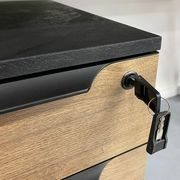 ARTO Single Workstation Desk with Right Cabinet 1.2M - Warm Oak & Black gallery detail image