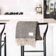 Ruanui Station Lambswool Throw -  Collier's Coal Chevron gallery detail image
