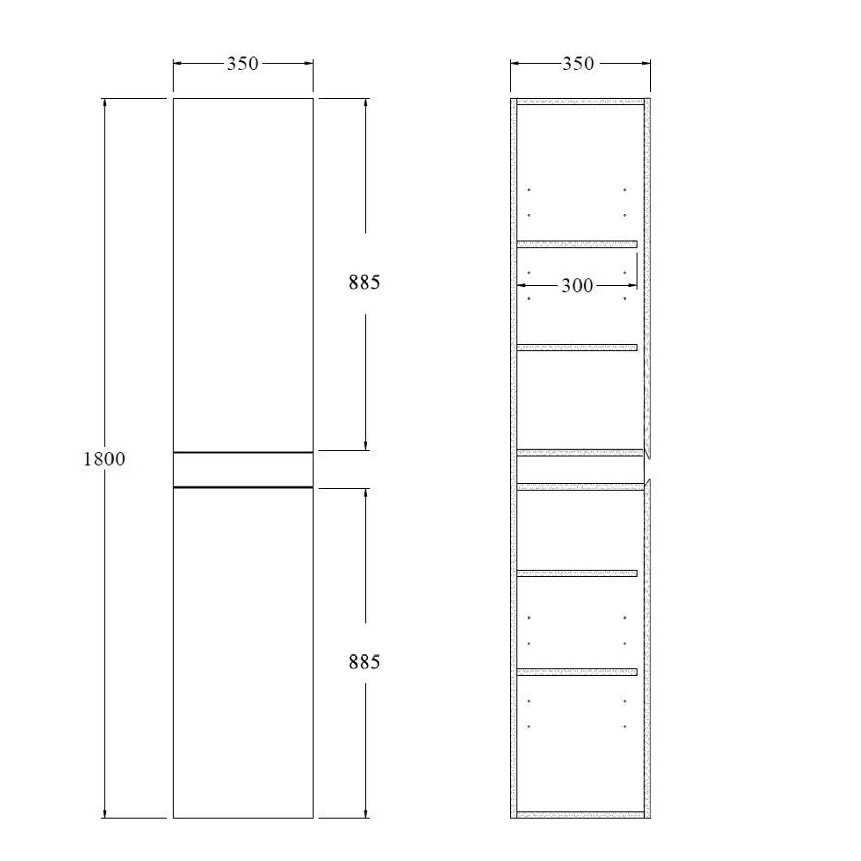 CODE Neo Bathroom Tower Cabinet - 2 Colours gallery detail image