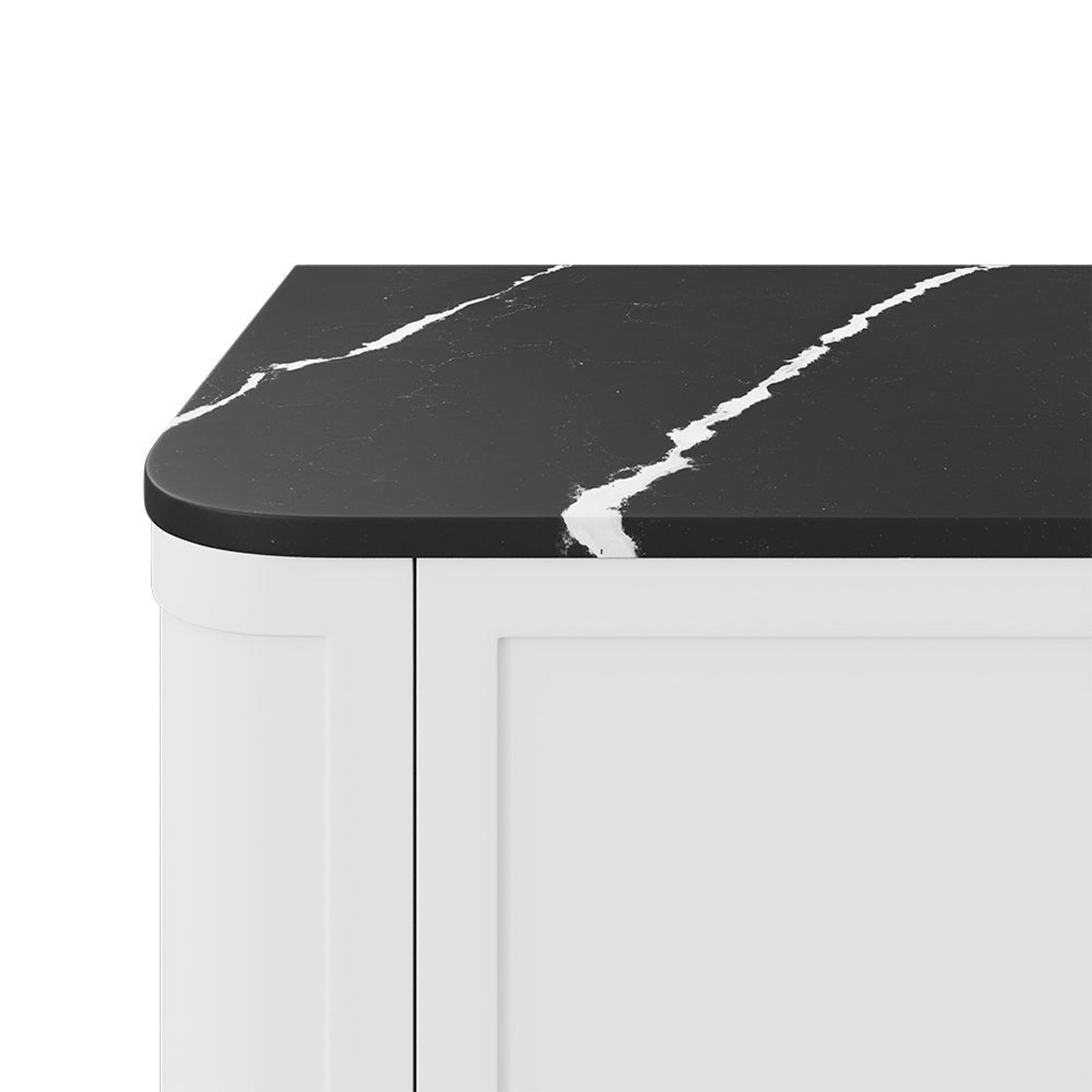 Nero Vena Silica Free Stone Top, Curved Full Depth gallery detail image
