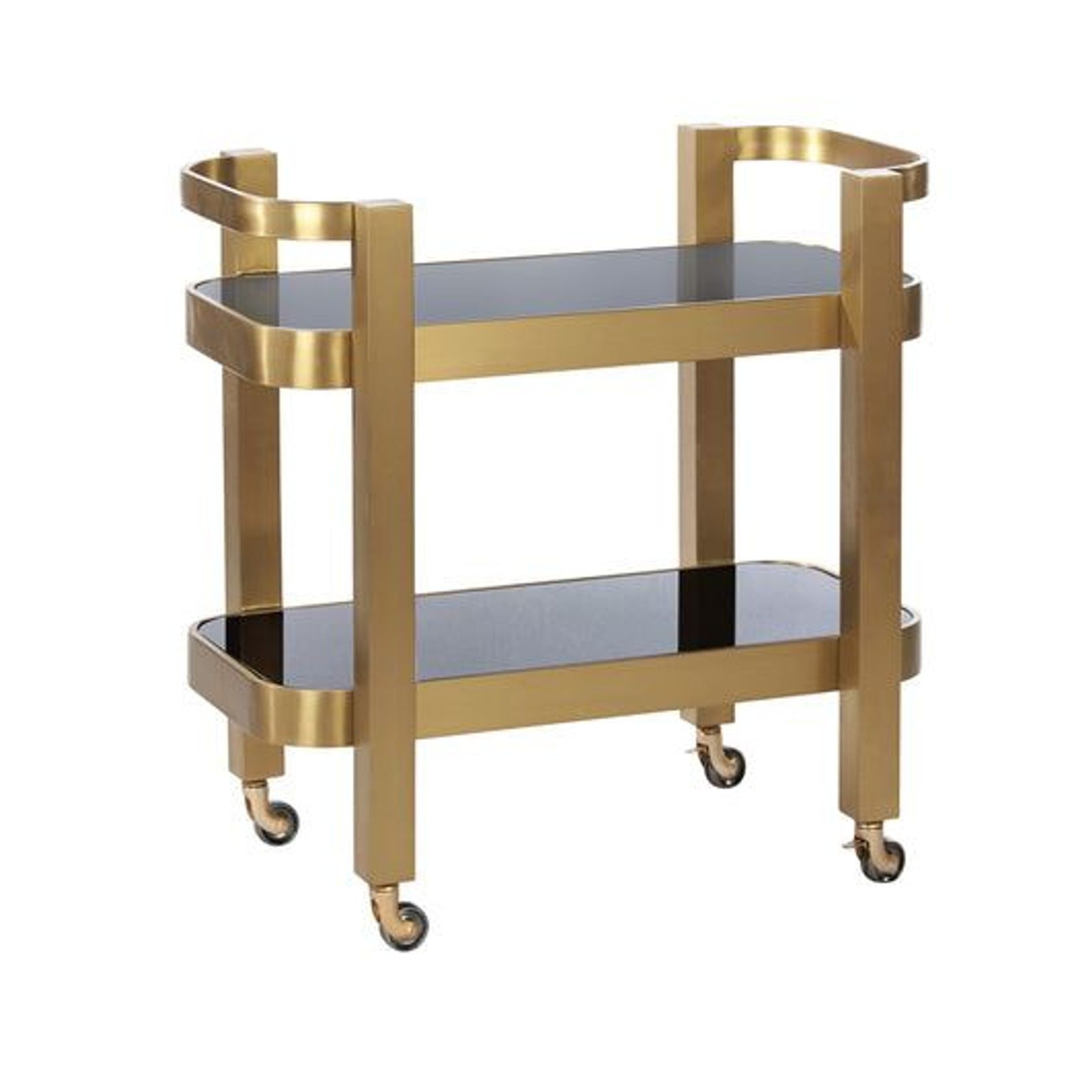 St Tropez Drinks Trolley with Black Glass gallery detail image