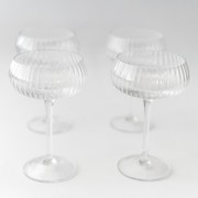Ribbed Champagne Coupe- Set 4 Clear gallery detail image