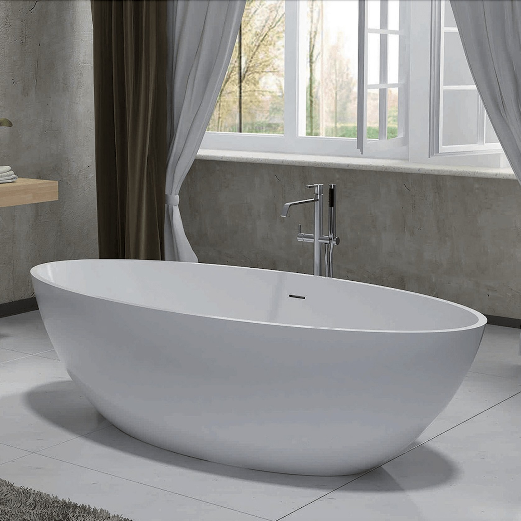 Pietra Bianca Nice Freestanding Stone Bath gallery detail image