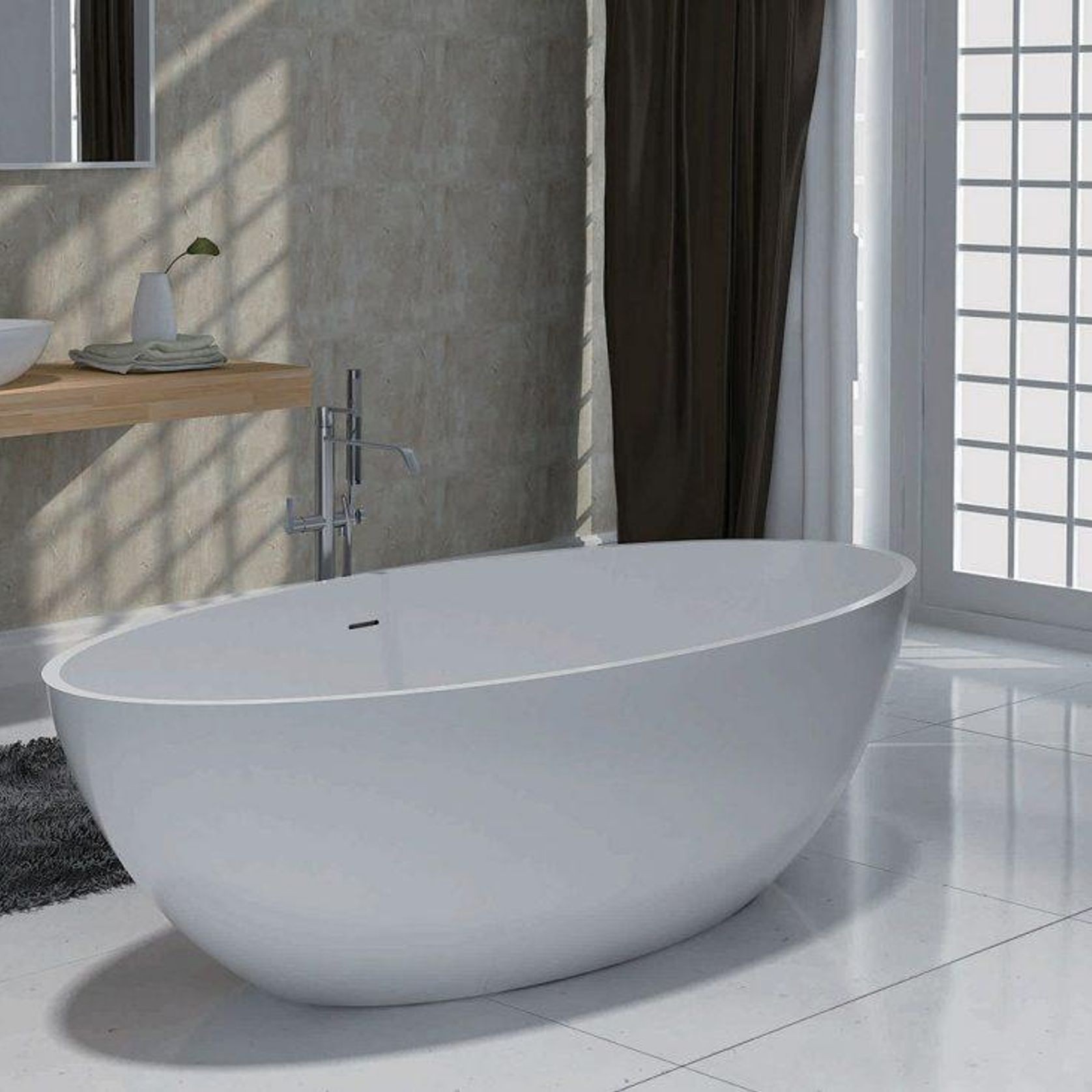 Pietra Bianca Nice Freestanding Stone Bath gallery detail image