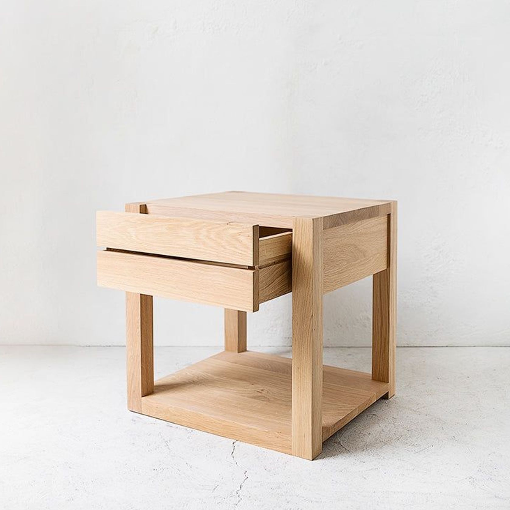 'Nordic' Solid Oak Bedside Cabinet gallery detail image