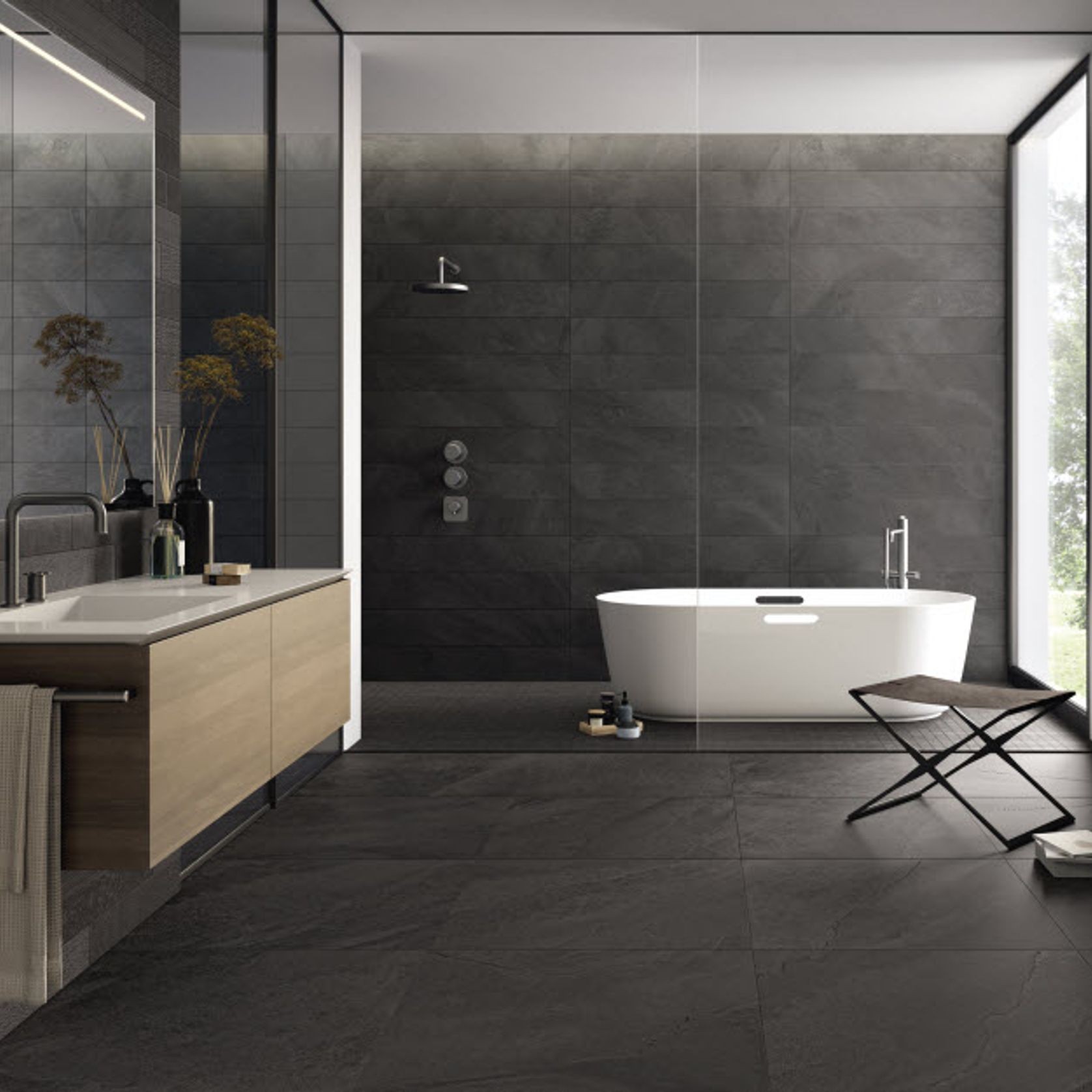 Nuances Anthracite Wall & Floor Tiles gallery detail image