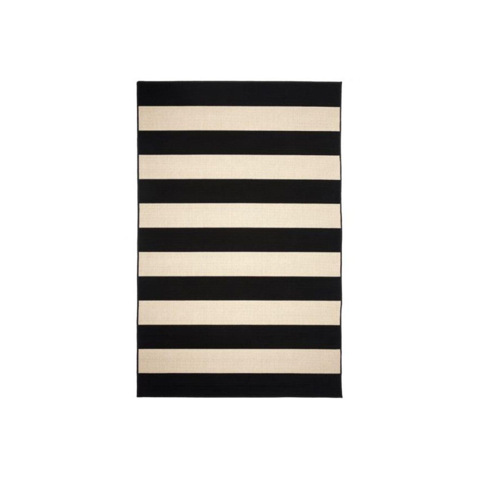 Nyoma Black & Cream Striped Outdoor Rug gallery detail image
