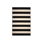 Nyoma Black & Cream Striped Outdoor Rug gallery detail image