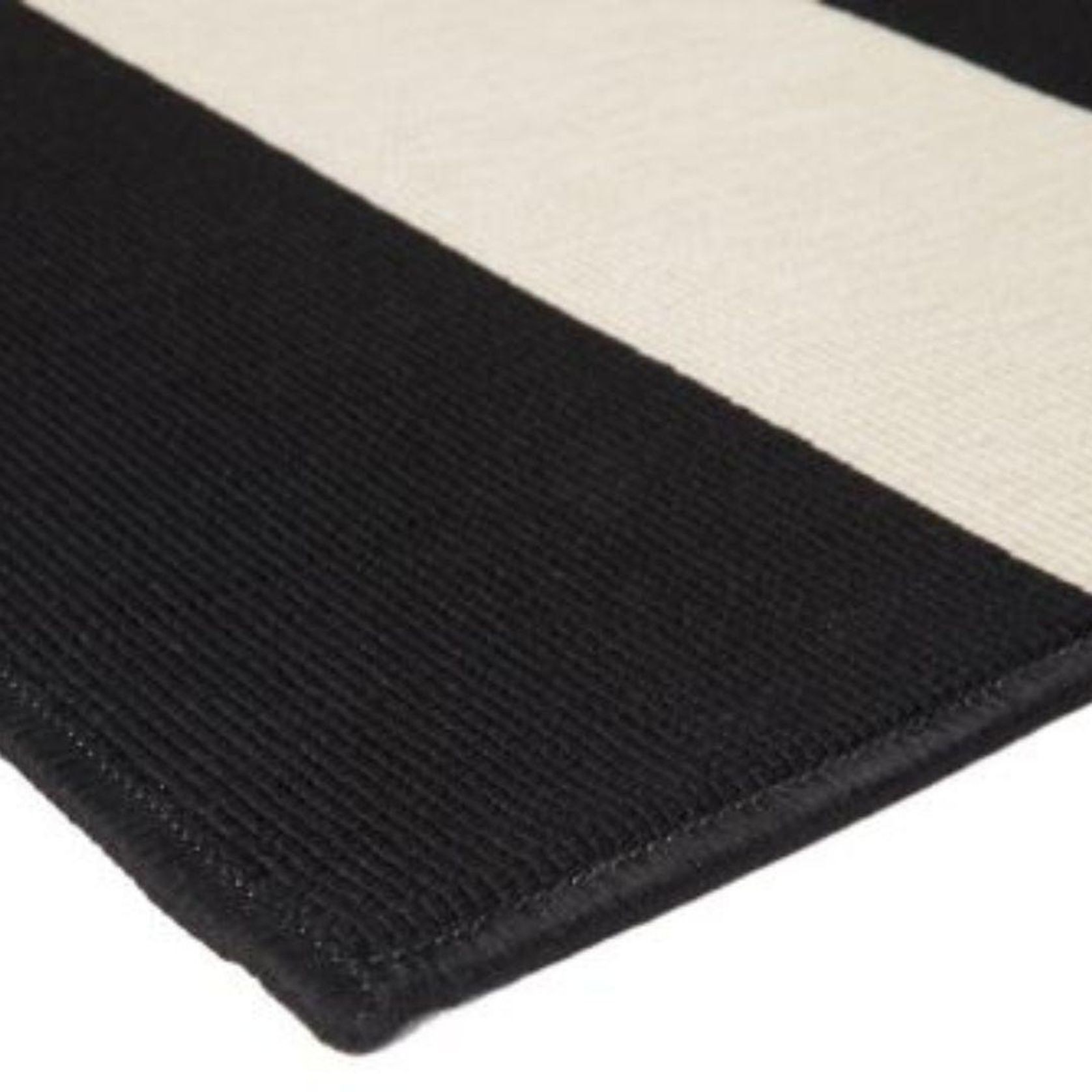 Nyoma Black & Cream Striped Outdoor Rug gallery detail image