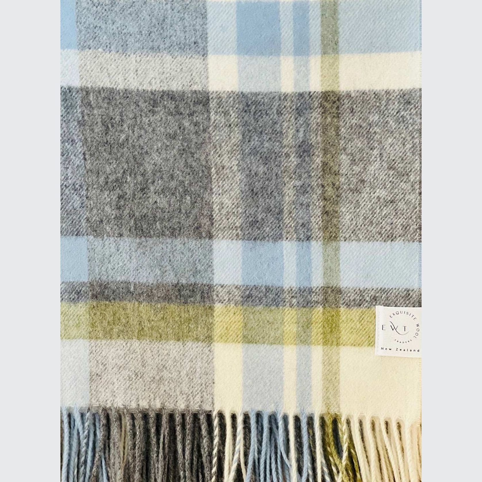NZ Wool Throw - Portree Duck Egg | 100% Merino Wool gallery detail image