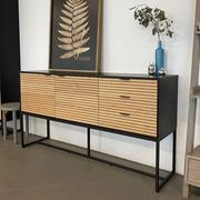 ODENCE Sideboard 160cm - Natural & Black gallery detail image