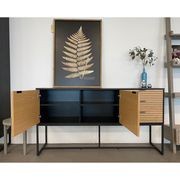 ODENCE Sideboard 160cm - Natural & Black gallery detail image