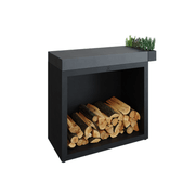 OFYR Butchers Block & Wood Storage w/ Ceramic Tabletop - Black gallery detail image