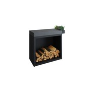 OFYR Butchers Block & Wood Storage w/ Ceramic Tabletop - Black gallery detail image
