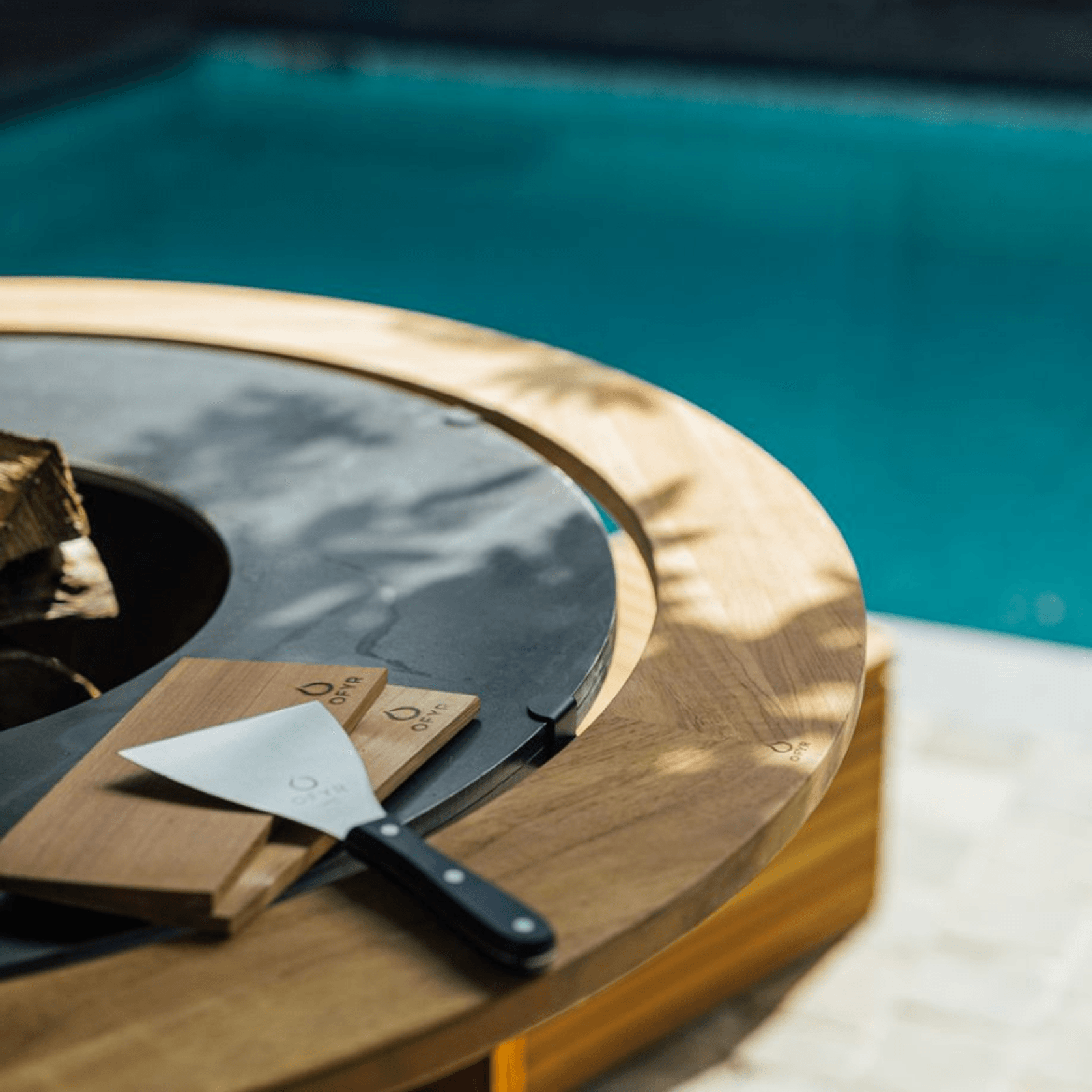 OFYR Fire Guard Ring 100 - Teak Wood gallery detail image