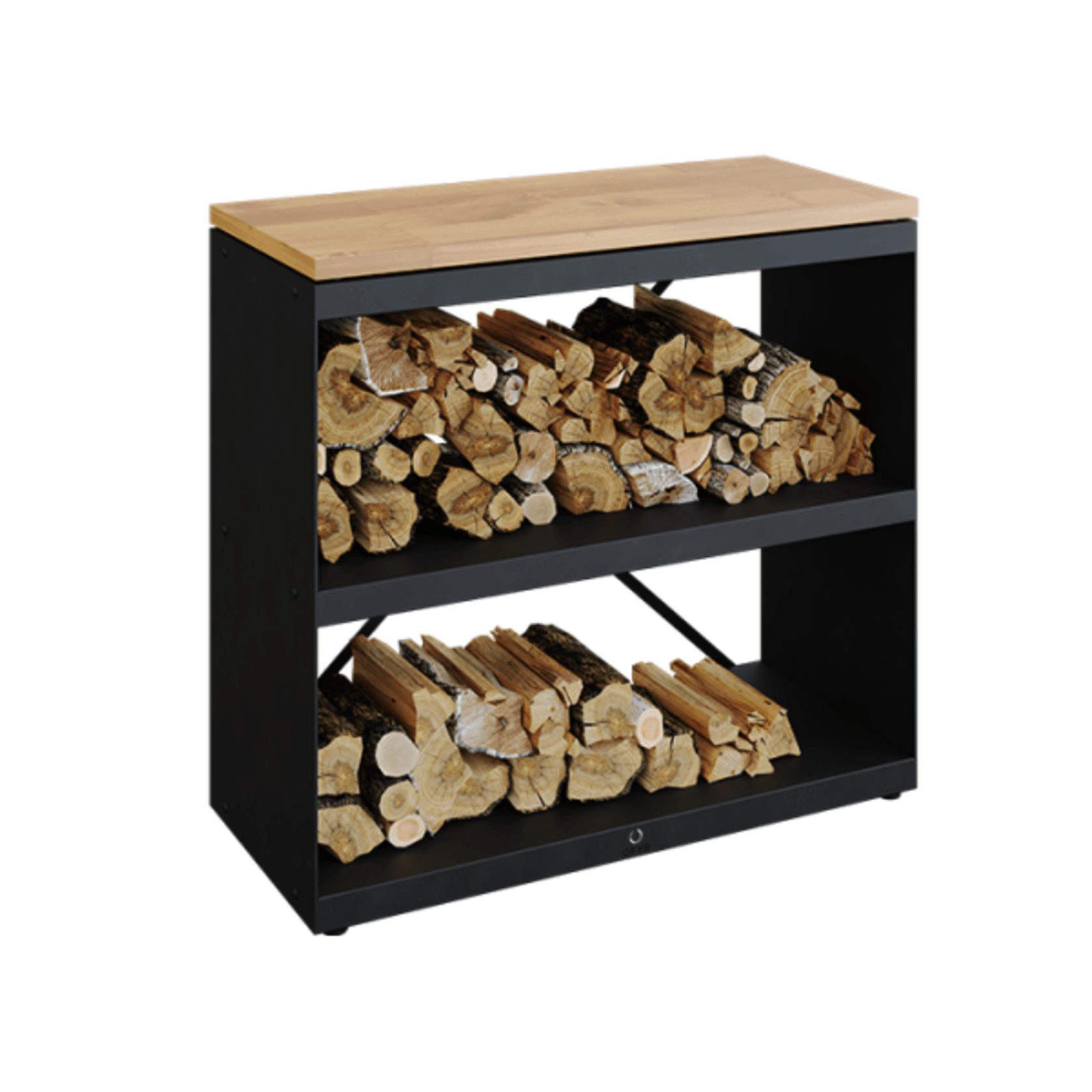 OFYR Wood Storage Dressoir w/ Teak Wood Tabletop - Black gallery detail image