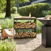 OFYR Wood Storage Dressoir w/ Teak Wood Tabletop - Black gallery detail image