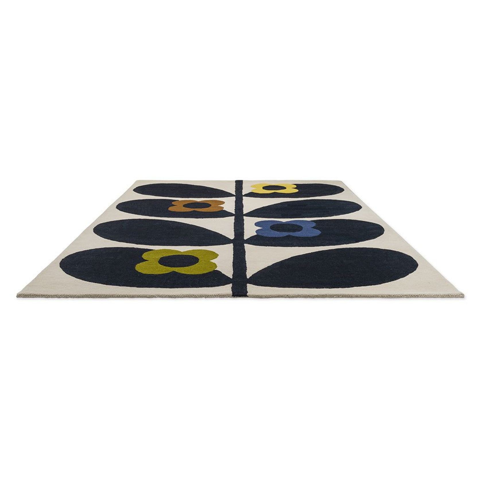 Orla Kiely Striped Wild Rose Rug - Fawn | 100% Wool Designer Floor Rug gallery detail image