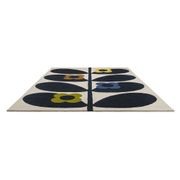 Orla Kiely Striped Wild Rose Rug - Fawn | 100% Wool Designer Floor Rug gallery detail image