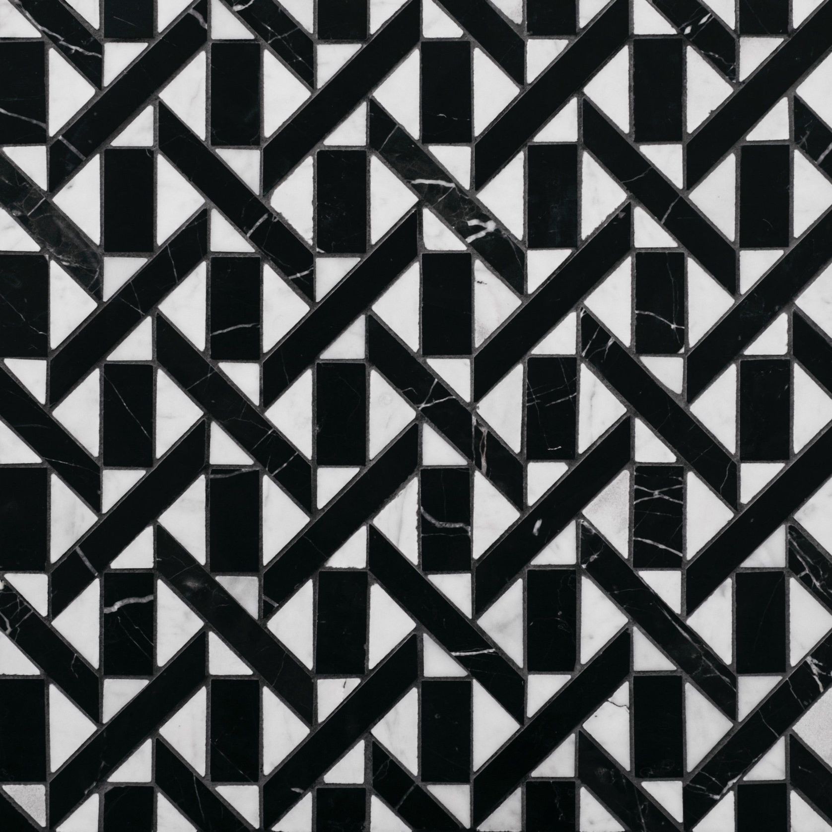 Labyrinth Oblique Carrara and Nero Marble By Steve Cordony gallery detail image