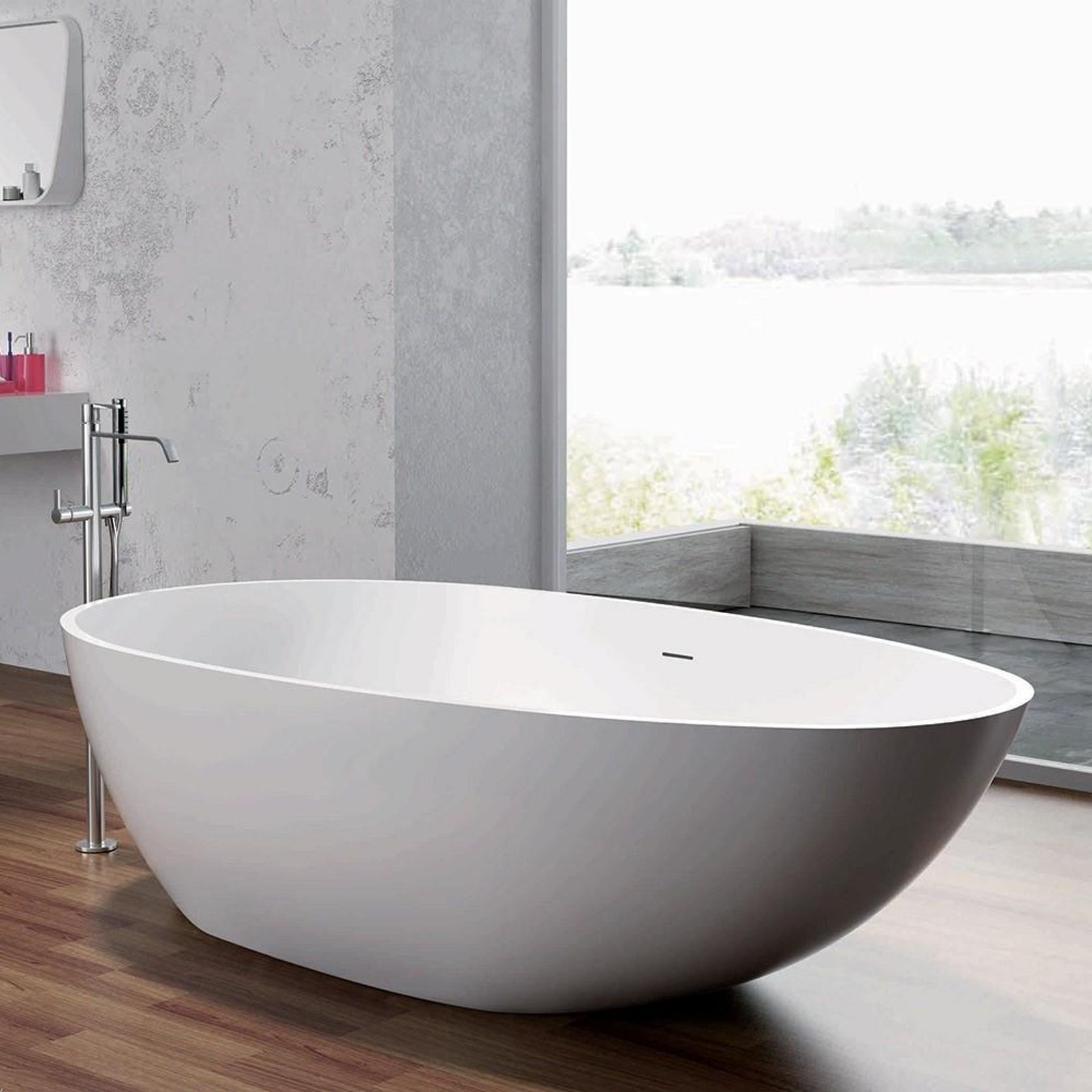 Pietra Bianca Olivia Freestanding Stone Bath gallery detail image