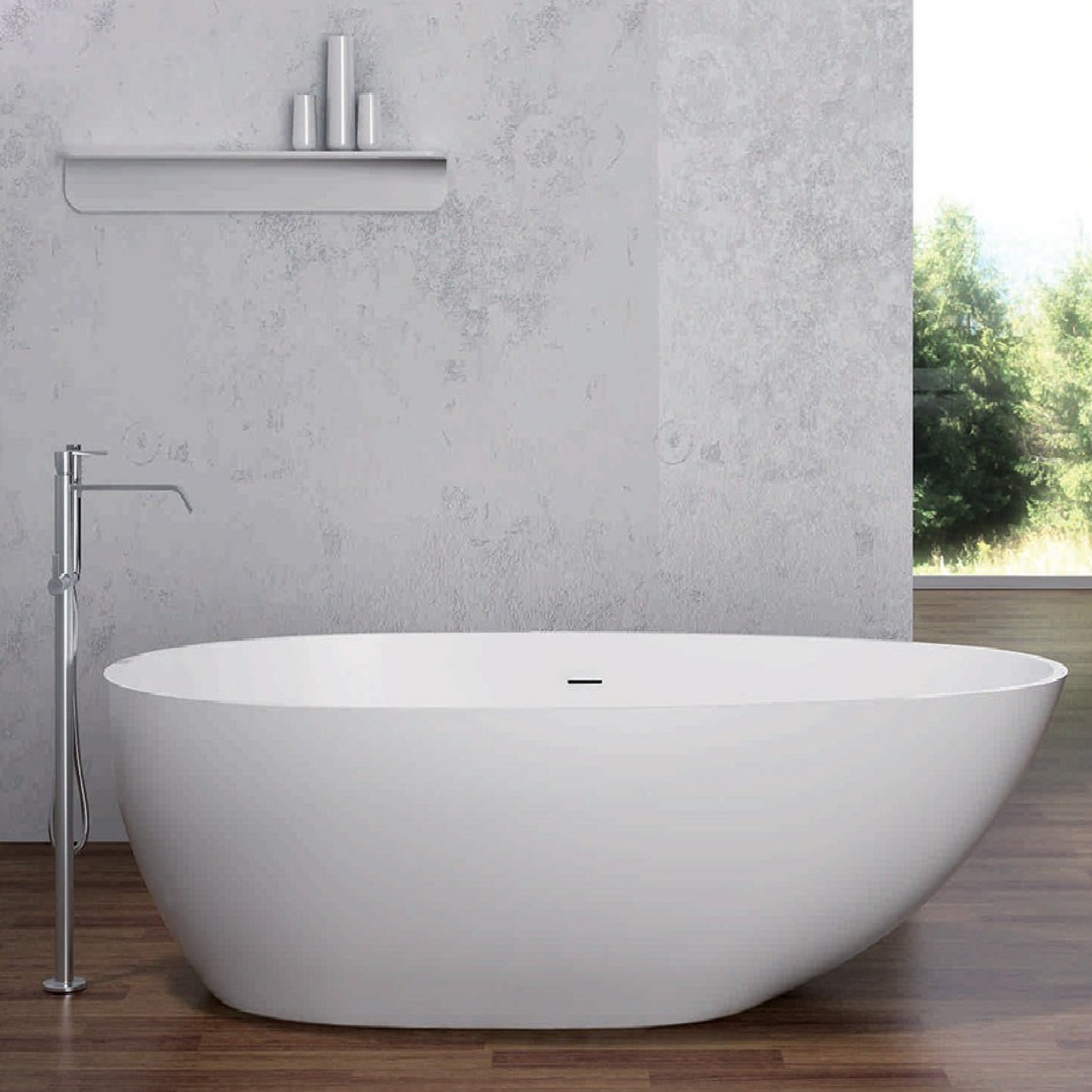 Pietra Bianca Olivia Freestanding Stone Bath gallery detail image