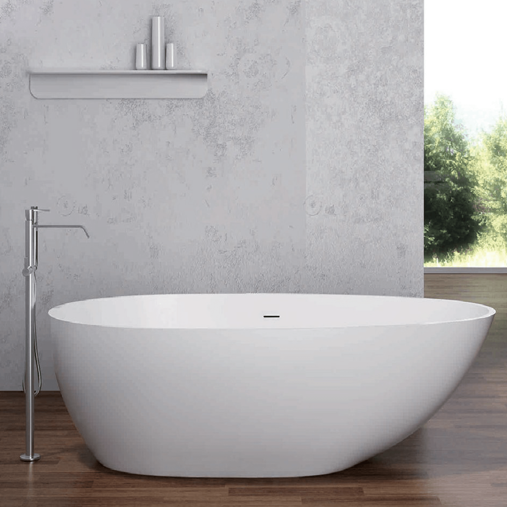 Pietra Bianca Olivia Freestanding Stone Bath gallery detail image