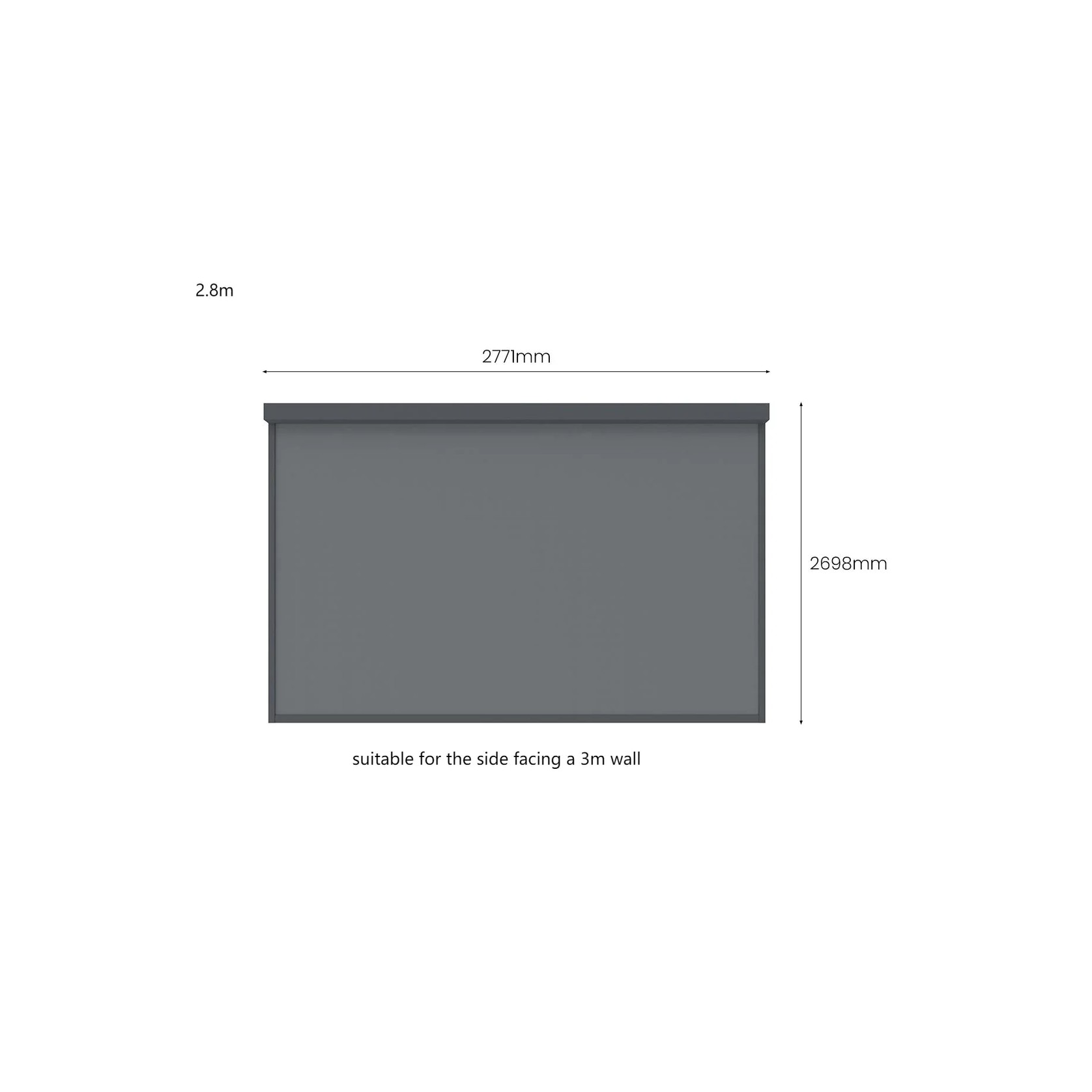 Retractable Shade Blind For Baltic Wall Mounted Pergola 2.0 gallery detail image