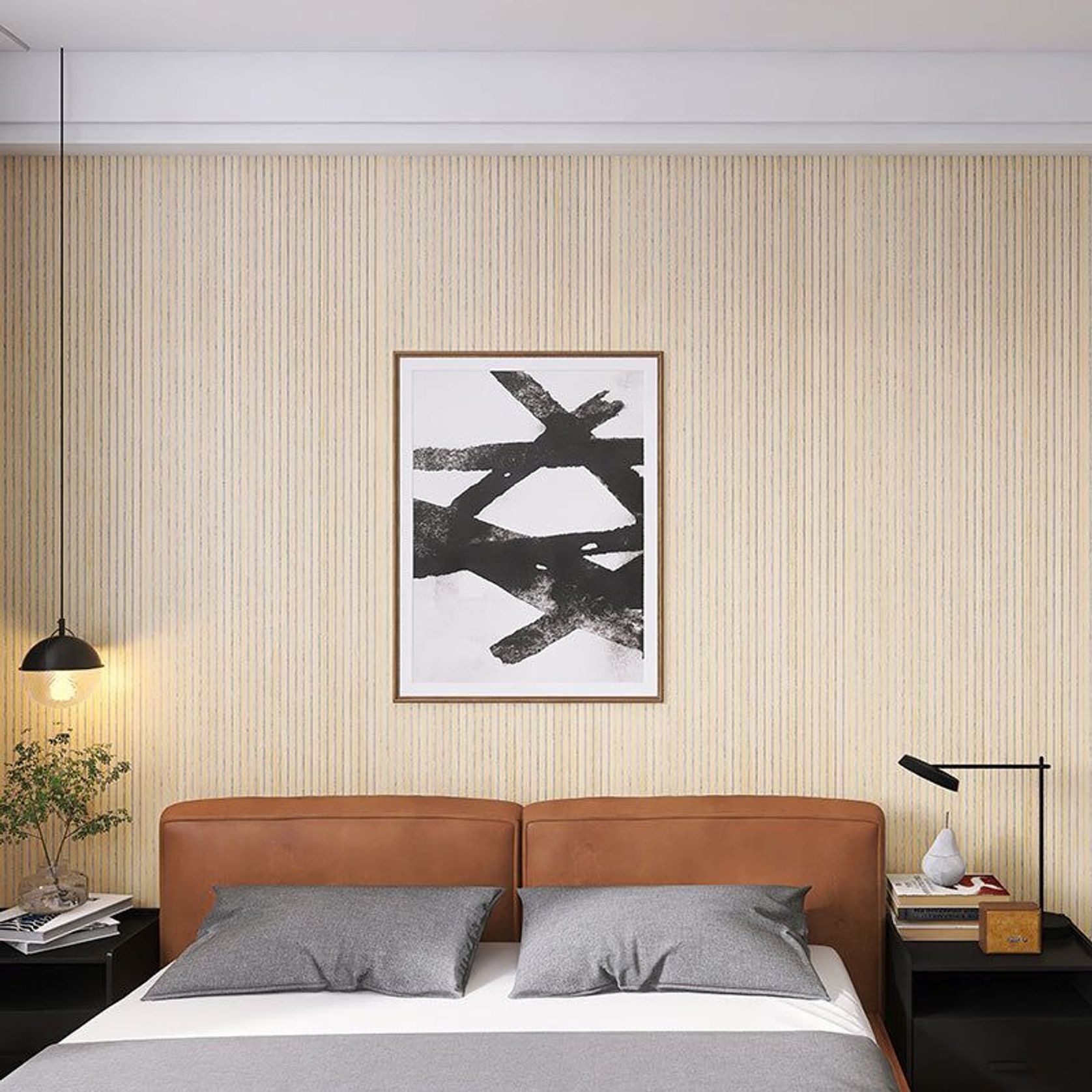 WOODFLEX Flexible Acoustic Wood Slat Wall Panel, Oak Veneer on Light Grey - 2700mm x 600mm gallery detail image