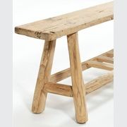 Organic Teak Bench with Slatted Shelf gallery detail image
